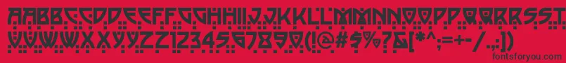 Balacynwydnf Font – Black Fonts on Red Background