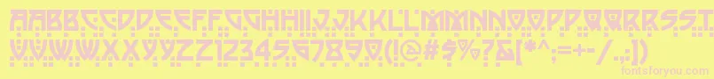 Balacynwydnf Font – Pink Fonts on Yellow Background