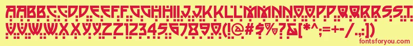 Balacynwydnf Font – Red Fonts on Yellow Background