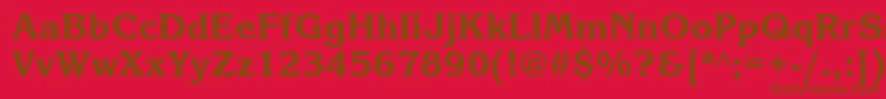Korinnablackgtt-Schriftart – Braune Schriften auf rotem Hintergrund