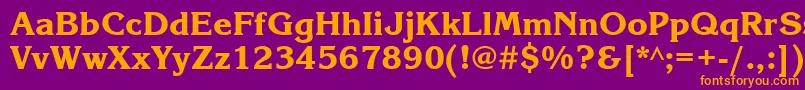 Korinnablackgtt-Schriftart – Orangefarbene Schriften auf violettem Hintergrund