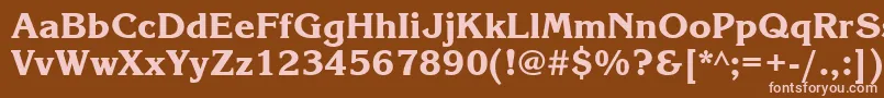 フォントKorinnablackgtt – 茶色の背景にピンクのフォント