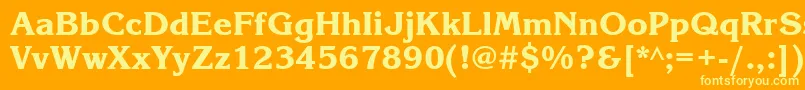 Korinnablackgtt-Schriftart – Gelbe Schriften auf orangefarbenem Hintergrund