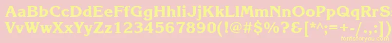 Korinnablackgtt-Schriftart – Gelbe Schriften auf rosa Hintergrund