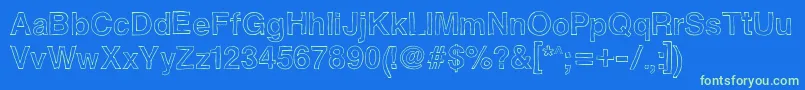 Helvetidoodlebyedt Font – Green Fonts on Blue Background