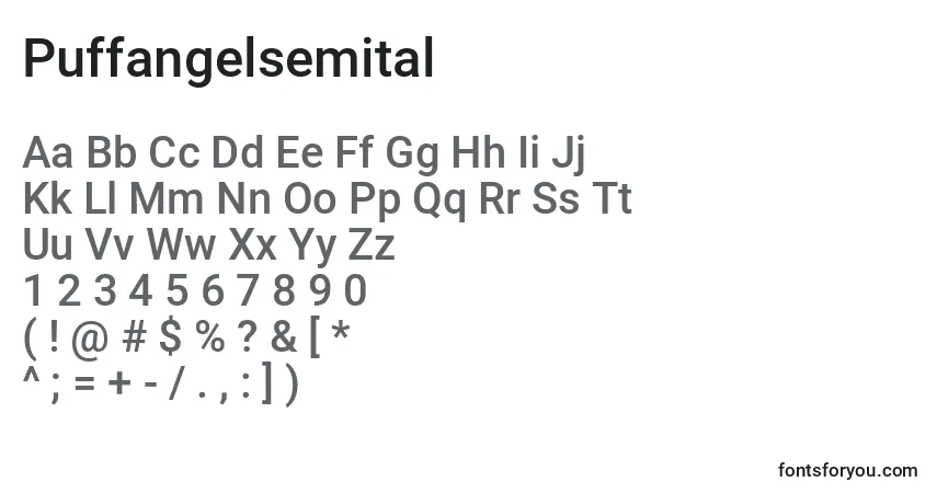Fuente Puffangelsemital - alfabeto, números, caracteres especiales