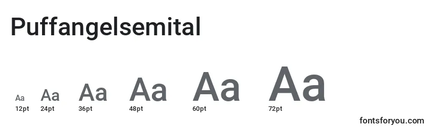 Размеры шрифта Puffangelsemital