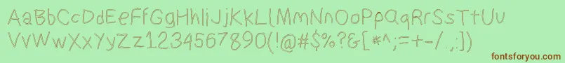 Suplexdriverregularol Font – Brown Fonts on Green Background