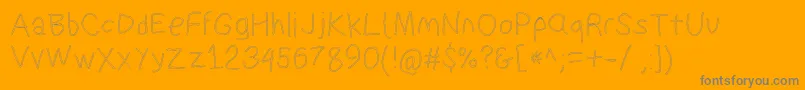 Suplexdriverregularol-Schriftart – Graue Schriften auf orangefarbenem Hintergrund