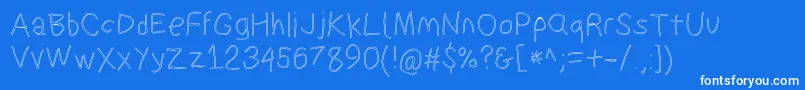 Suplexdriverregularol Font – White Fonts on Blue Background
