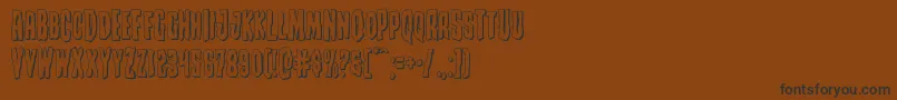 フォントCreepycrawlers3D – 黒い文字が茶色の背景にあります