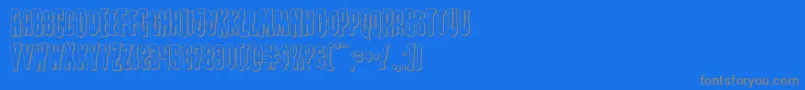 Creepycrawlers3D-Schriftart – Graue Schriften auf blauem Hintergrund