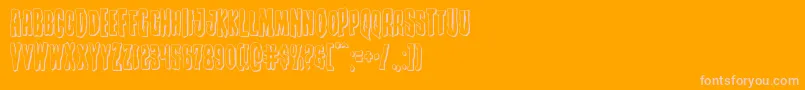 Creepycrawlers3D-Schriftart – Rosa Schriften auf orangefarbenem Hintergrund