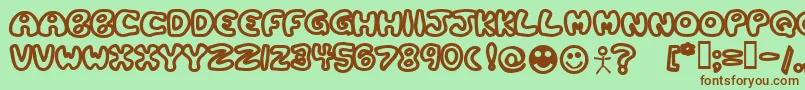 PlasticTomatoBold Font – Brown Fonts on Green Background