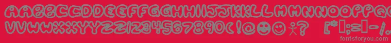 PlasticTomatoBold Font – Gray Fonts on Red Background