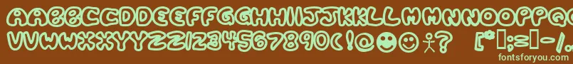 PlasticTomatoBold Font – Green Fonts on Brown Background