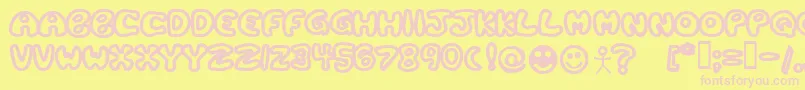 PlasticTomatoBold Font – Pink Fonts on Yellow Background