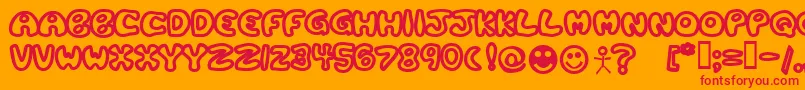 PlasticTomatoBold Font – Red Fonts on Orange Background