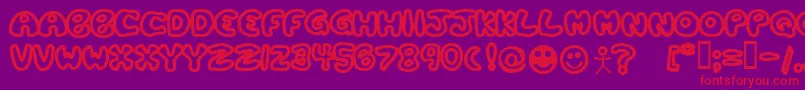 PlasticTomatoBold Font – Red Fonts on Purple Background