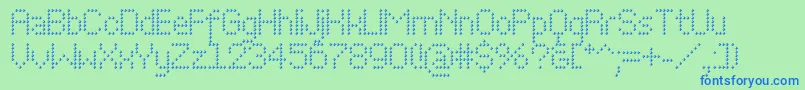 Perfocubec Font – Blue Fonts on Green Background