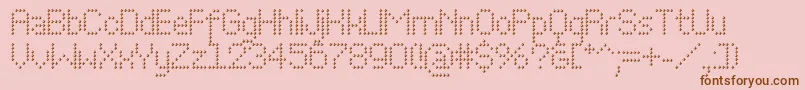 Perfocubec-Schriftart – Braune Schriften auf rosa Hintergrund