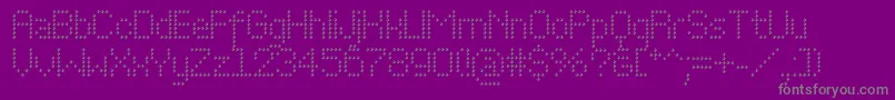 Perfocubec-Schriftart – Graue Schriften auf violettem Hintergrund