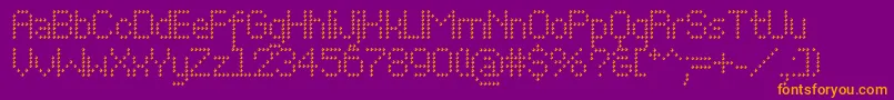 Fonte Perfocubec – fontes laranjas em um fundo violeta