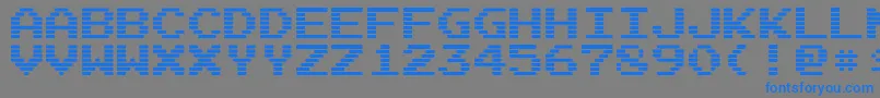 ArcadeInterlaced Font – Blue Fonts on Gray Background