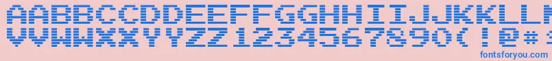 Шрифт ArcadeInterlaced – синие шрифты на розовом фоне
