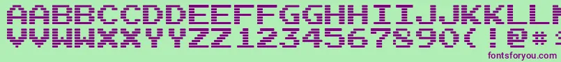 Шрифт ArcadeInterlaced – фиолетовые шрифты на зелёном фоне