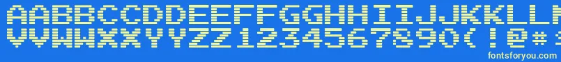 ArcadeInterlaced Font – Yellow Fonts on Blue Background