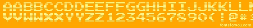 ArcadeInterlaced Font – Yellow Fonts on Orange Background