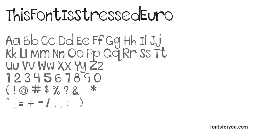 A fonte ThisFontIsStressedEuro – alfabeto, números, caracteres especiais