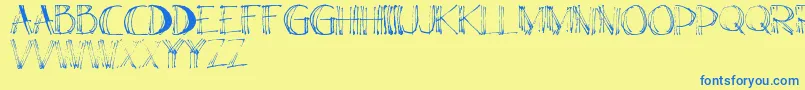 ElsС„ Font – Blue Fonts on Yellow Background