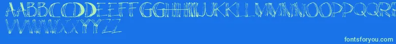 ElsС„ Font – Green Fonts on Blue Background