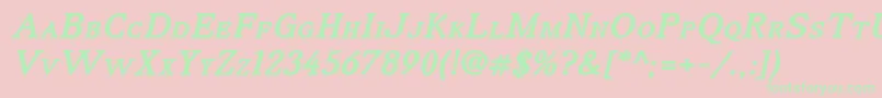 IrianisadfstylestdBolditalic Font – Green Fonts on Pink Background