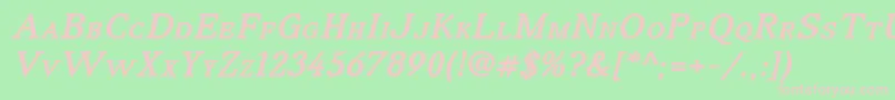 IrianisadfstylestdBolditalic Font – Pink Fonts on Green Background