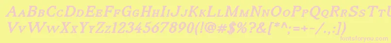 IrianisadfstylestdBolditalic Font – Pink Fonts on Yellow Background