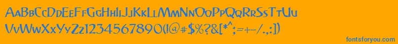 Police Angus39Db – polices bleues sur fond orange