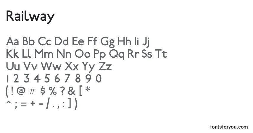 Railwayフォント–アルファベット、数字、特殊文字