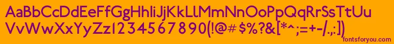 Railway Font – Purple Fonts on Orange Background