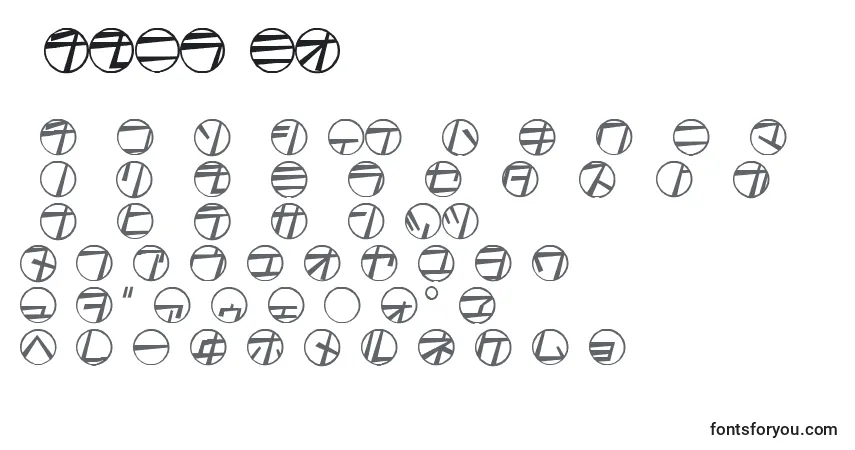Czcionka TamioQn6 – alfabet, cyfry, specjalne znaki
