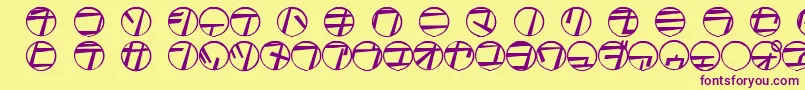 TamioQn6 Font – Purple Fonts on Yellow Background