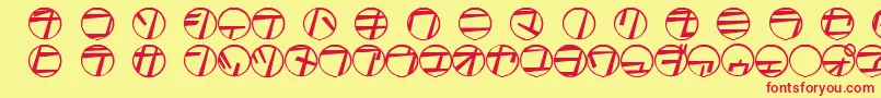 fuente TamioQn6 – Fuentes Rojas Sobre Fondo Amarillo
