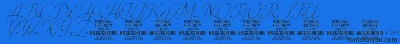 ConturescriptPersonalUseOnly Font – Black Fonts on Blue Background