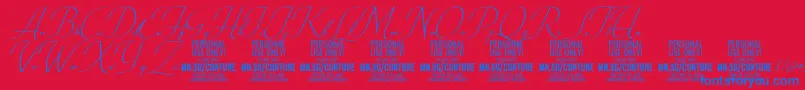 ConturescriptPersonalUseOnly Font – Blue Fonts on Red Background
