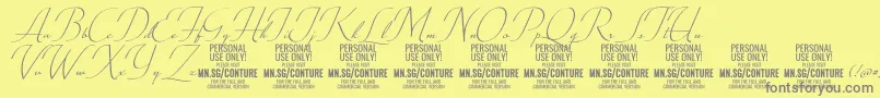 ConturescriptPersonalUseOnly Font – Gray Fonts on Yellow Background