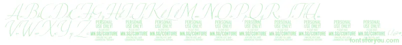 ConturescriptPersonalUseOnly Font – Green Fonts on White Background
