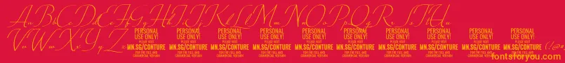 ConturescriptPersonalUseOnly Font – Orange Fonts on Red Background