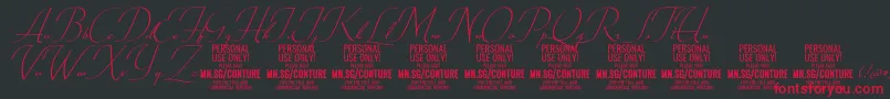 ConturescriptPersonalUseOnly Font – Red Fonts on Black Background